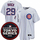 Men's Chicago Cubs #29 Michael Busch White 2025 World Tour Tokyo Series Home Stitched Jersey Dzhi,baseball caps,new era cap wholesale,wholesale hats